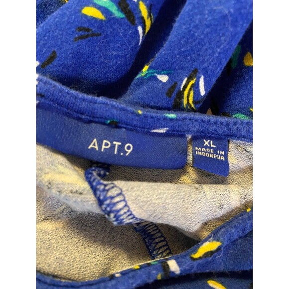 Apt. 9 Women's Blue Sleeveless Floral Print Dress XL Rayon Spandex - Picture 6 of 11